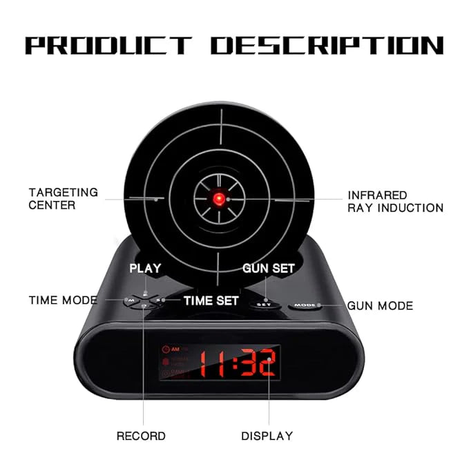 Lock N' load alarm clock/Aim alarm for Kids & Adults